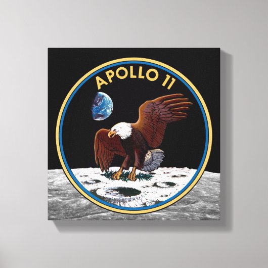NASA Apollo 11 Moon Landing Lunar Patch Insignia Canvas Afdruk (Voorkant)