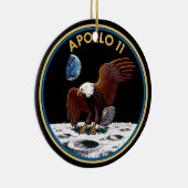 NASA Apollo 11 Moon Landing Lunar Patch Insignia Keramisch Ornament (Rechts)