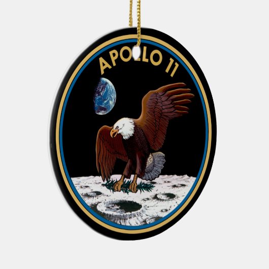 NASA Apollo 11 Moon Landing Lunar Patch Insignia Keramisch Ornament (Rechts)