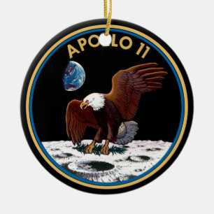 NASA Apollo 11 Moon Landing Lunar Patch Insignia Keramisch Ornament