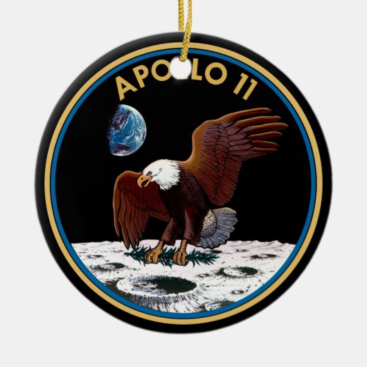NASA Apollo 11 Moon Landing Lunar Patch Insignia Keramisch Ornament (Voorkant)