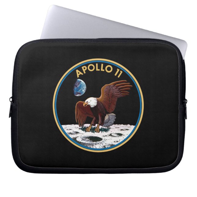 NASA Apollo 11 Moon Landing Lunar Patch Insignia Laptop Sleeve (Voorkant)