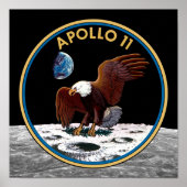 NASA Apollo 11 Moon Landing Lunar Patch Insignia Poster (Voorkant)