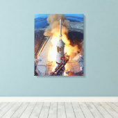 NASA Apollo 11 Moon Landing Rocket Launch Canvas Afdruk (Insitu (Houten vloer))
