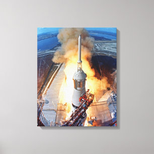 NASA Apollo 11 Moon Landing Rocket Launch Canvas Afdruk