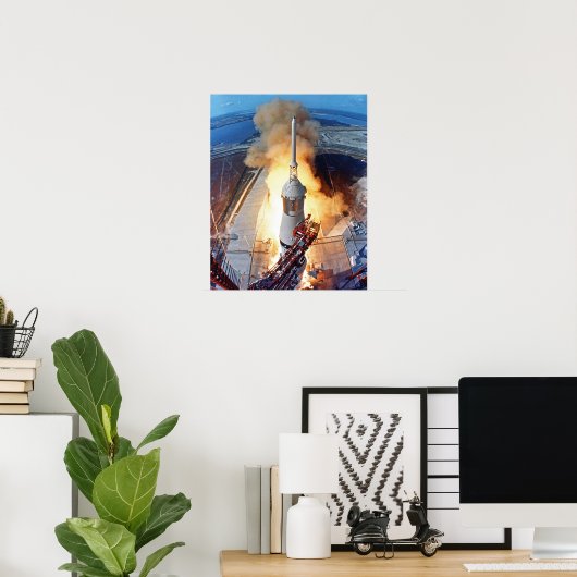 NASA Apollo 11 Moon Landing Rocket Launch Poster (Thuiskantoor)