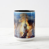 NASA Apollo 11 Moon Landing Rocket Launch Tweekleurige Koffiemok (Center)