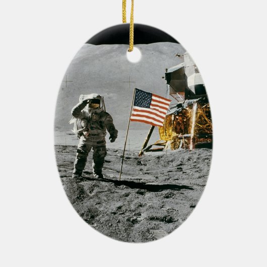Nasa Apollo 15 Lunar Module Moon Landing 1971 Keramisch Ornament (Achterkant)