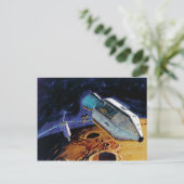 NASA Apollo 15 Subsatelliet Lunar Orbit Artwork Briefkaart (Staand voorkant)
