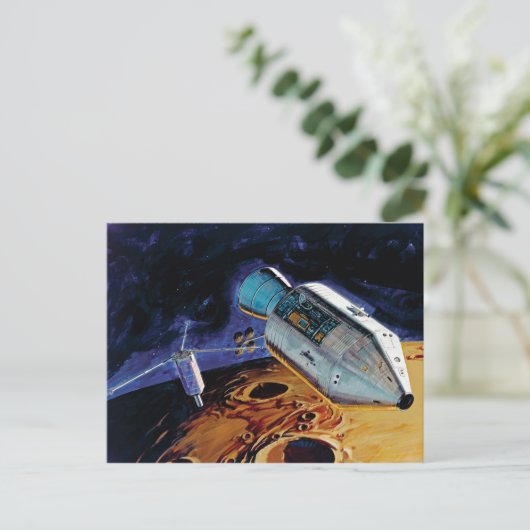 NASA Apollo 15 Subsatelliet Lunar Orbit Artwork Briefkaart (Staand voorkant)