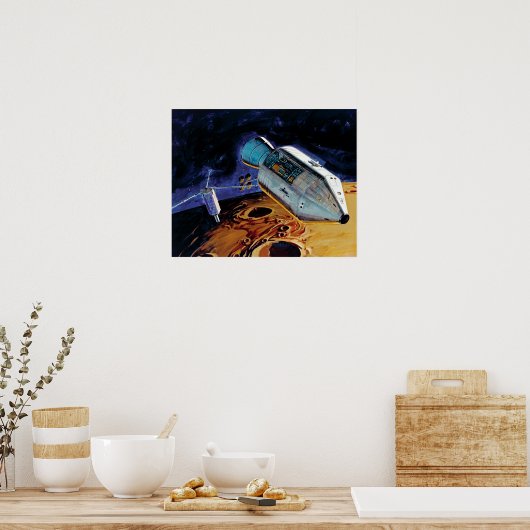 NASA Apollo 15 Subsatelliet Lunar Orbit Artwork Poster (Keuken)