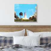 NASA Apollo 16 Saturn V-raketlancering Canvas Afdruk (Insitu (Slaapkamer))