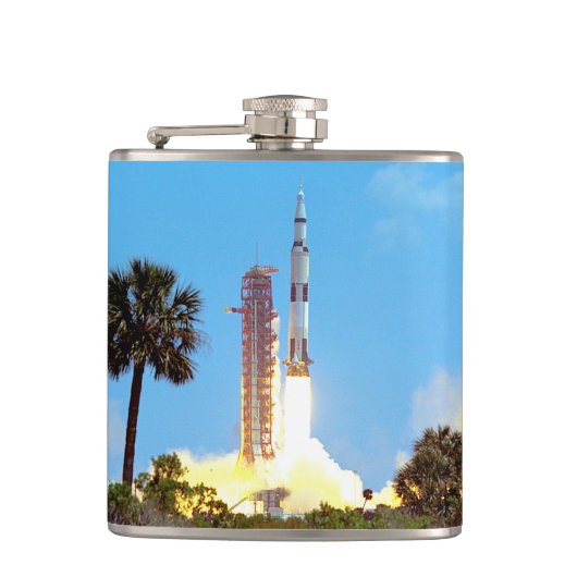 NASA Apollo 16 Saturn V-raketlancering Heupfles (Voorkant)