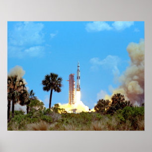NASA Apollo 16 Saturn V-raketlancering Poster