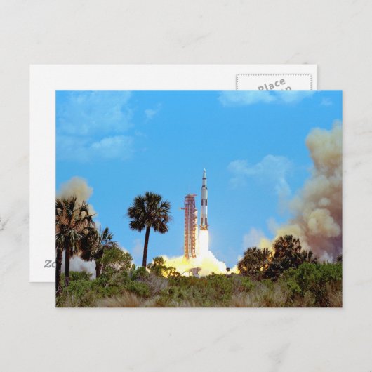 NASA Apollo 16 Saturn V Rocket Launch Briefkaart (Voorkant / Achterkant)