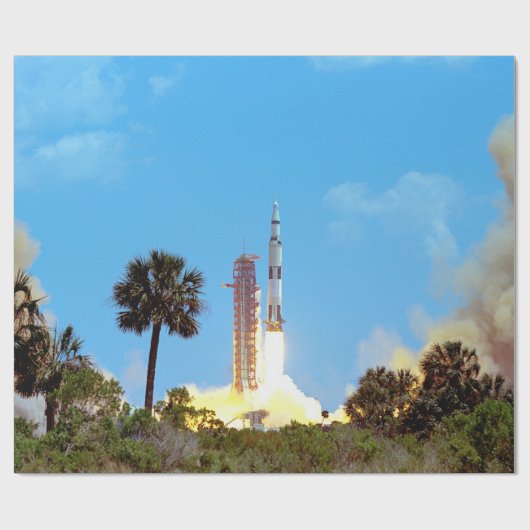 NASA Apollo 16 Saturn V Rocket Launch Cadeaupapier (Vlak)