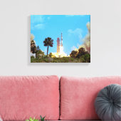 NASA Apollo 16 Saturn V Rocket Launch Canvas Afdruk (Insitu (Woonkamer))