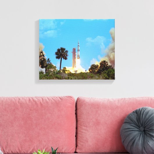 NASA Apollo 16 Saturn V Rocket Launch Canvas Afdruk (Insitu (Woonkamer))