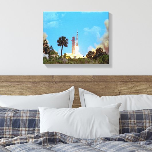 NASA Apollo 16 Saturn V Rocket Launch Canvas Afdruk (Insitu (Slaapkamer))