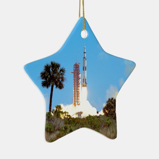 NASA Apollo 16 Saturn V Rocket Launch Keramisch Ornament (Rechts)