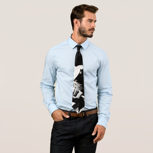 NASA Apollo 17 Astronaut Black White Artistic Stropdas (In situ)