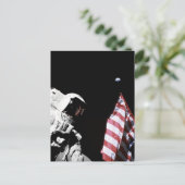 NASA Apollo 17 Astronaut Flag Earth Moon Foto Briefkaart (Staand voorkant)