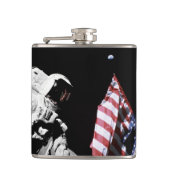 NASA Apollo 17 Astronaut Flag Earth Moon Foto Heupfles (Voorkant)