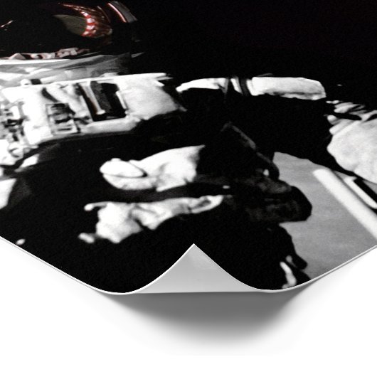 NASA Apollo 17 Astronaut Flag Earth Moon Foto Poster (Hoek)