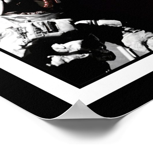 NASA Apollo 17 Astronaut Flag Earth Moon Foto Poster (Hoek)