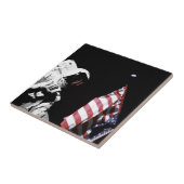 NASA Apollo 17 Astronaut Flag Earth Moon Foto Tegeltje (Zijkant)