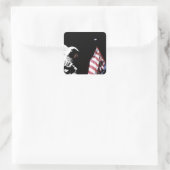 NASA Apollo 17 Astronaut Flag Earth Moon Foto Vierkante Sticker (Tas)