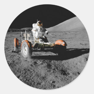 NASA Apollo 17 Lunar Roving Vehicle Ronde Sticker