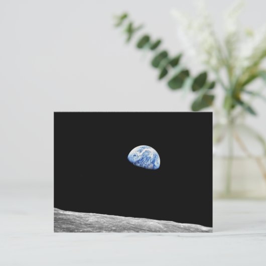 NASA Apollo 8 Earthrise Moon Lunar Orbit Foto Briefkaart (Staand voorkant)