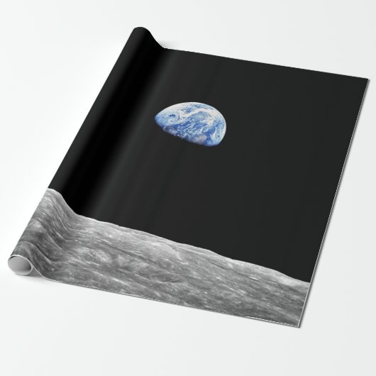 NASA Apollo 8 Earthrise Moon Lunar Orbit Foto Cadeaupapier (Uitgerold)