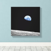 NASA Apollo 8 Earthrise Moon Lunar Orbit Foto Canvas Afdruk (Insitu (Houten vloer))