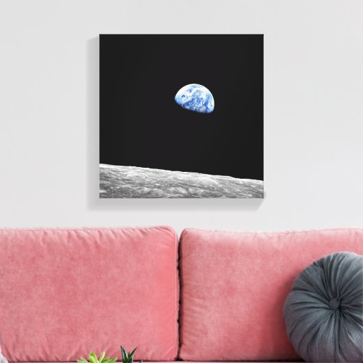 NASA Apollo 8 Earthrise Moon Lunar Orbit Foto Canvas Afdruk (Insitu (Woonkamer))
