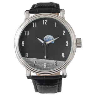 NASA Apollo 8 Earthrise Moon Lunar Orbit Foto Horloge