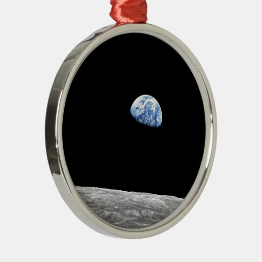 NASA Apollo 8 Earthrise Moon Lunar Orbit Foto Metalen Ornament (Rechts)