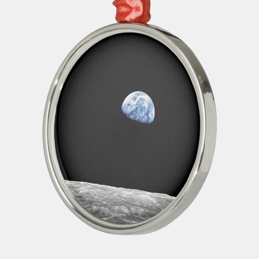 NASA Apollo 8 Earthrise Moon Lunar Orbit Foto Metalen Ornament (Links)