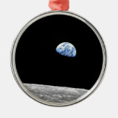 NASA Apollo 8 Earthrise Moon Lunar Orbit Foto Metalen Ornament (Voorkant)