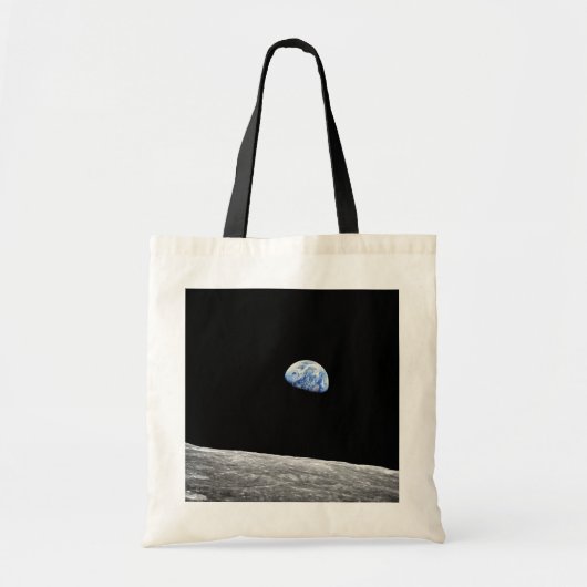 NASA Apollo 8 Earthrise Moon Lunar Orbit Foto Tote Bag (Voorkant)
