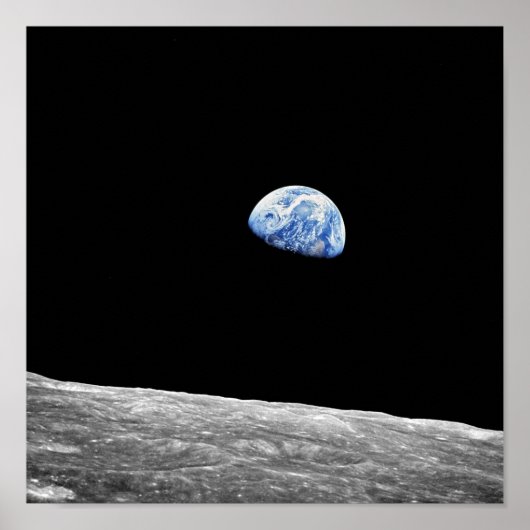 NASA Apollo 8 Earthrise Moon Lunar Orbit Photo Poster (Voorkant)