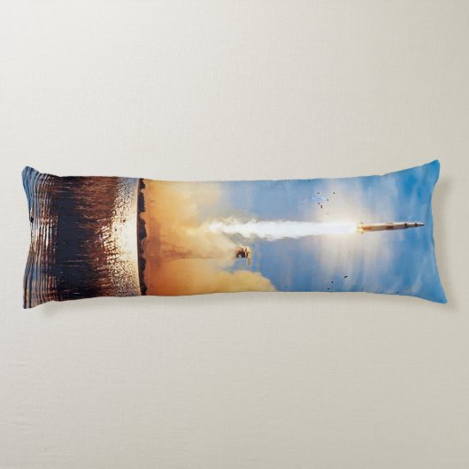 NASA Apollo 8 Rocket Launch Kennedy Space Center Lichaamskussen (Achterkant)