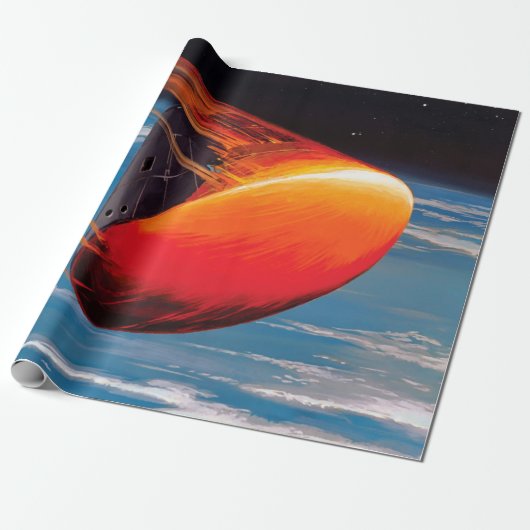 NASA Apollo Command Module Ruimtecapsule Kunstwerk Cadeaupapier (Uitgerold)