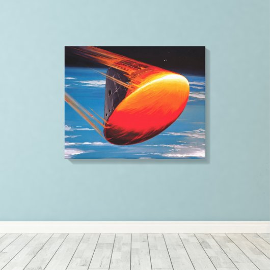 NASA Apollo Command Module Ruimtecapsule Kunstwerk Canvas Afdruk (Insitu (Houten vloer))