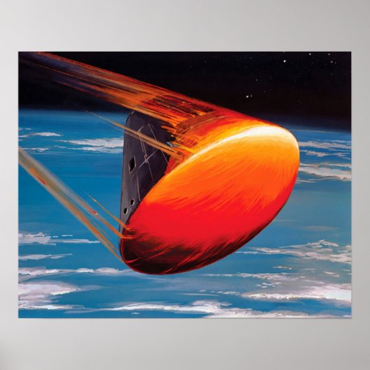 NASA Apollo Command Module Space Capsule Artwork Poster (Voorkant)