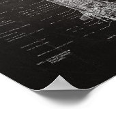 NASA Apollo Saturn V Rocket Blueprint (black) Poster (Hoek)