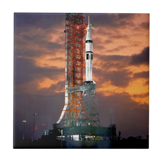 NASA Apollo Soyuz-lanceervoertuig Sunrise lanceerp Tegeltje (Voorkant)