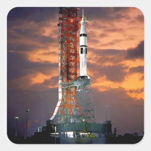 NASA Apollo Soyuz-lanceervoertuig Sunrise lanceerp Vierkante Sticker (Voorkant)