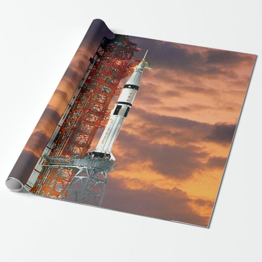 NASA Apollo Soyuz Start Sunrise Launchpad Cadeaupapier (Uitgerold)